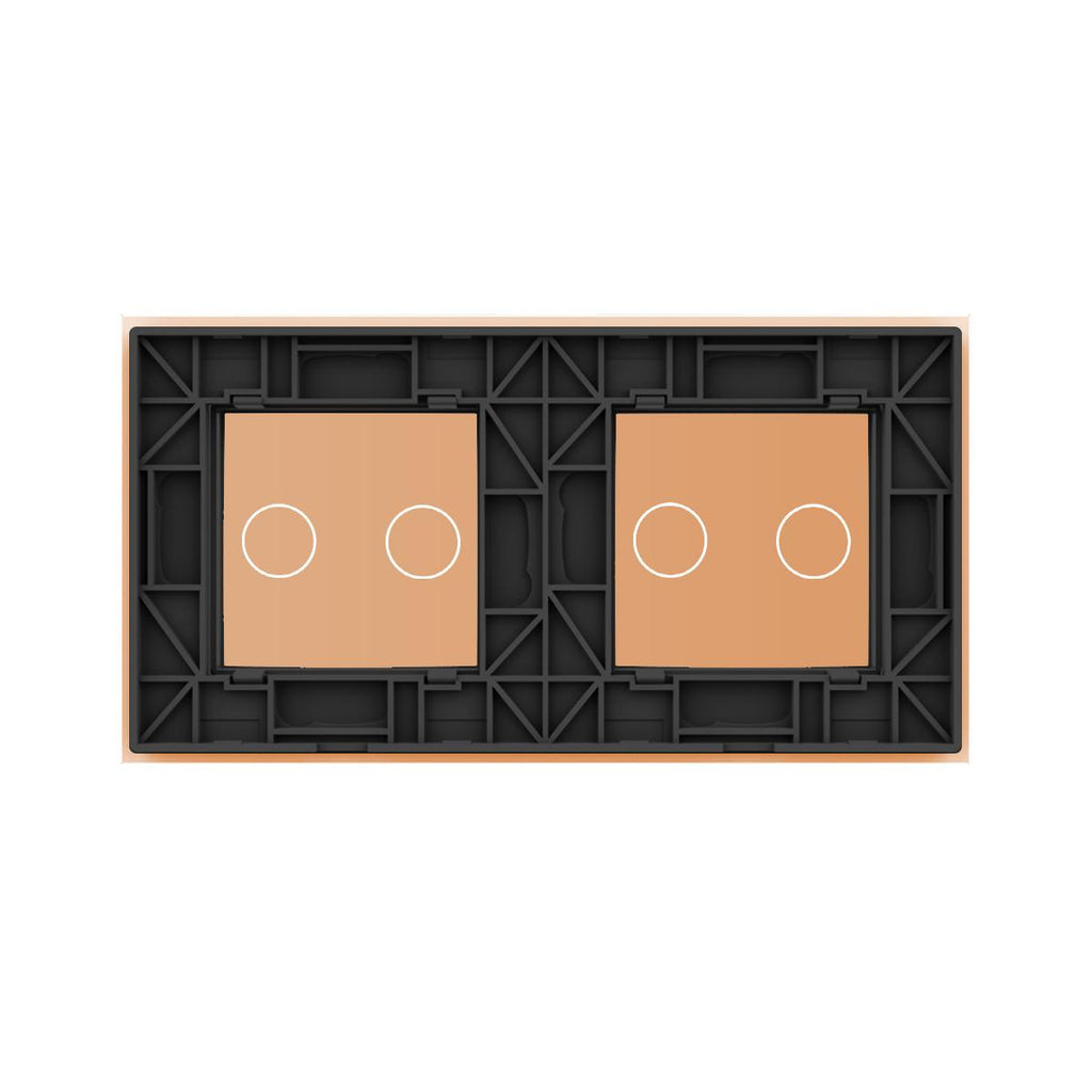 Cadre en verre 2-en-1 pour interrupteurs tactiles – LIVOLO VL-C7-C2-C2-13 (Or)
