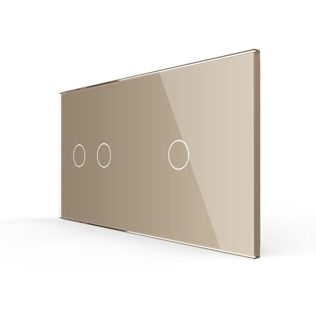 Livolo Cadre tactile double en verre doré – LIVOLO VL-C7-C1-C2-13