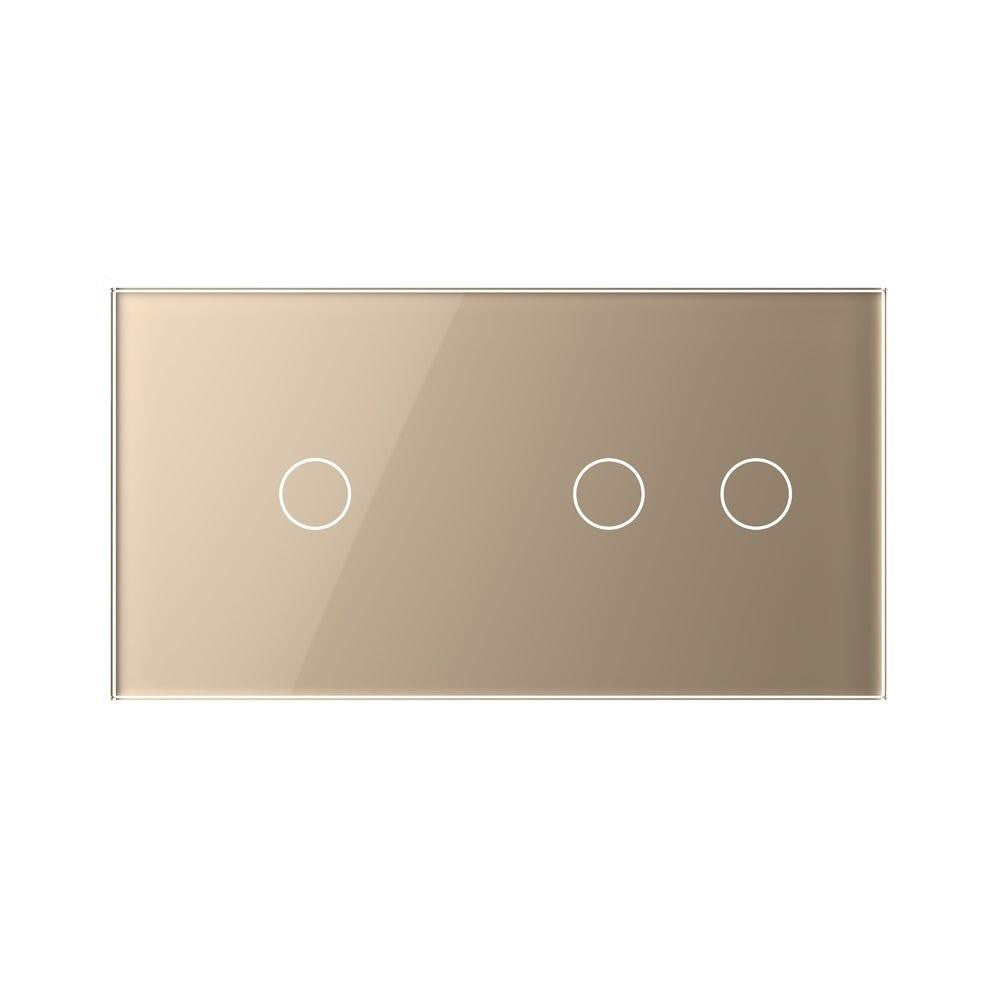 Livolo Cadre tactile double en verre doré – LIVOLO VL-C7-C1-C2-13