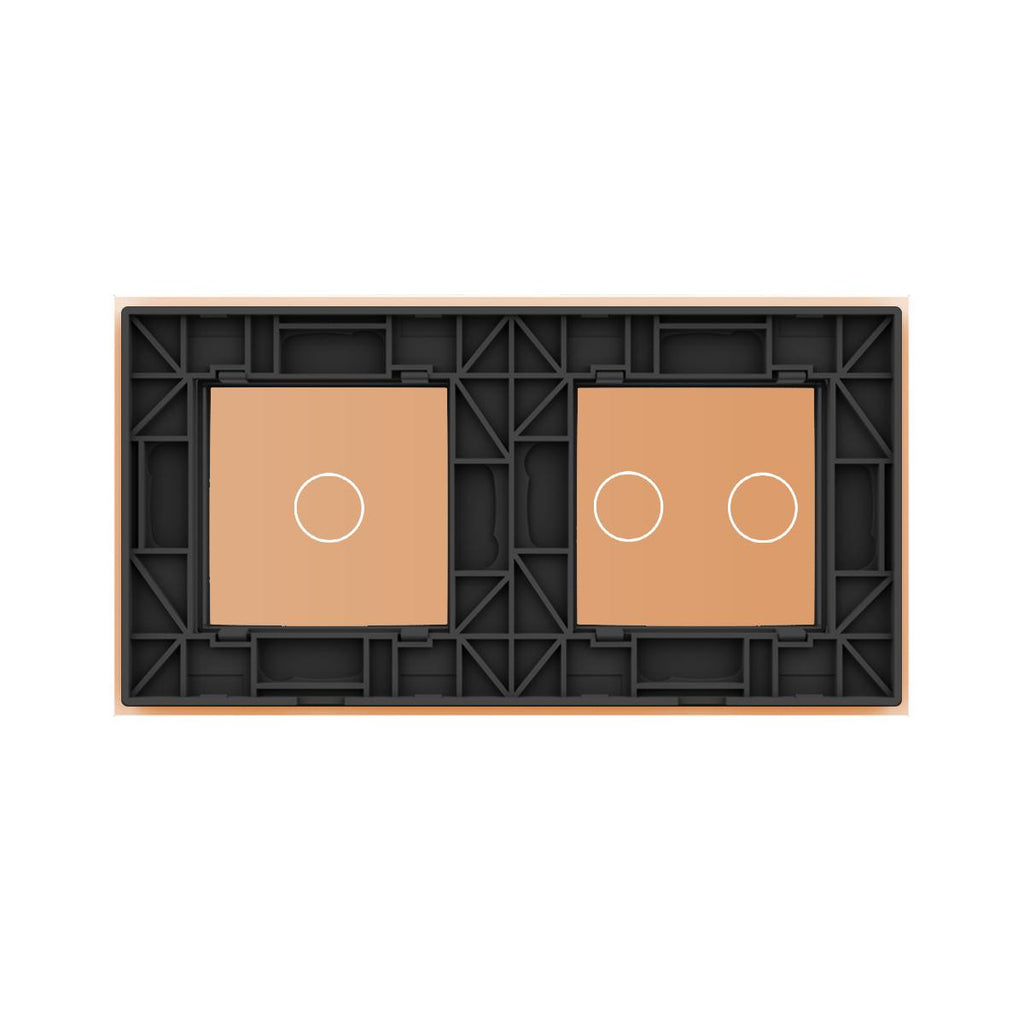 Livolo Cadre tactile double en verre doré – LIVOLO VL-C7-C1-C2-13