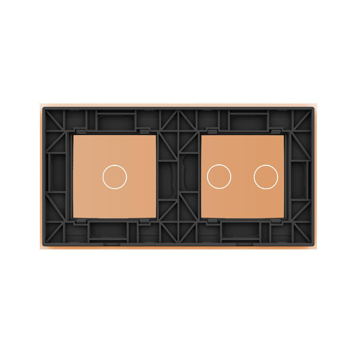 Livolo Cadre tactile double en verre doré – LIVOLO VL-C7-C1-C2-13