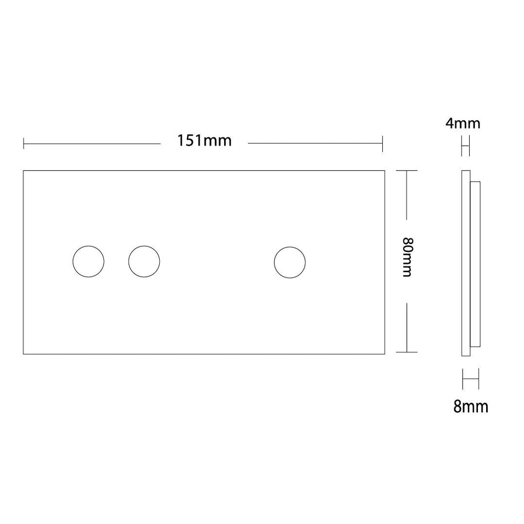 Livolo Cadre tactile double en verre doré – LIVOLO VL-C7-C1-C2-13