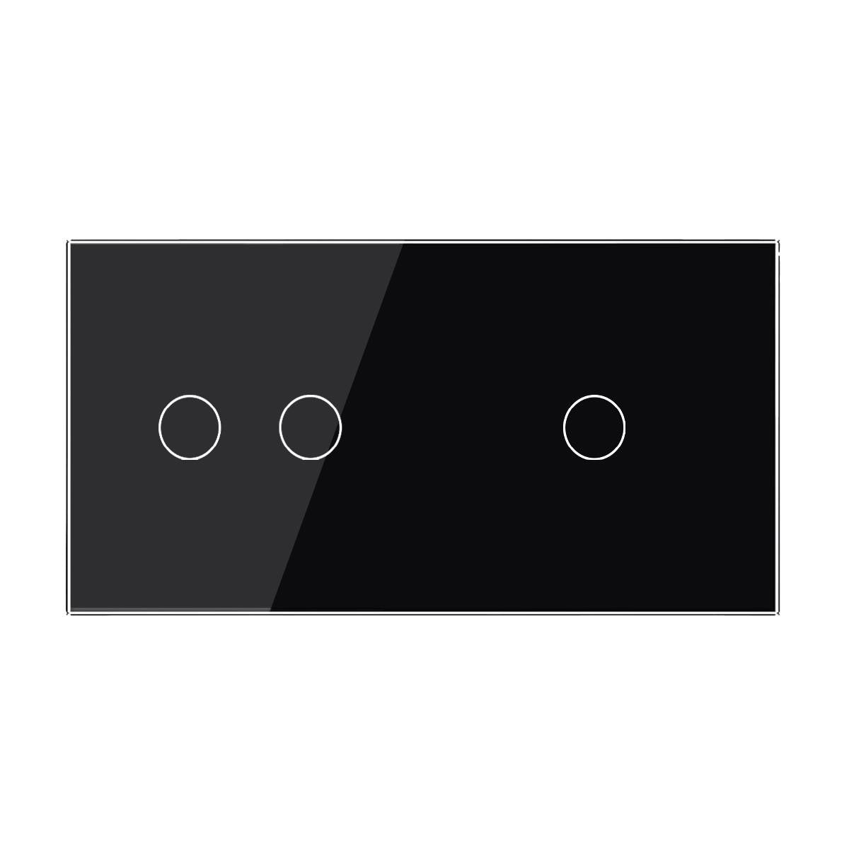 Cadre LIVOLO 2 buttons - Cadre en verre doré pour interrupteur tactile et module