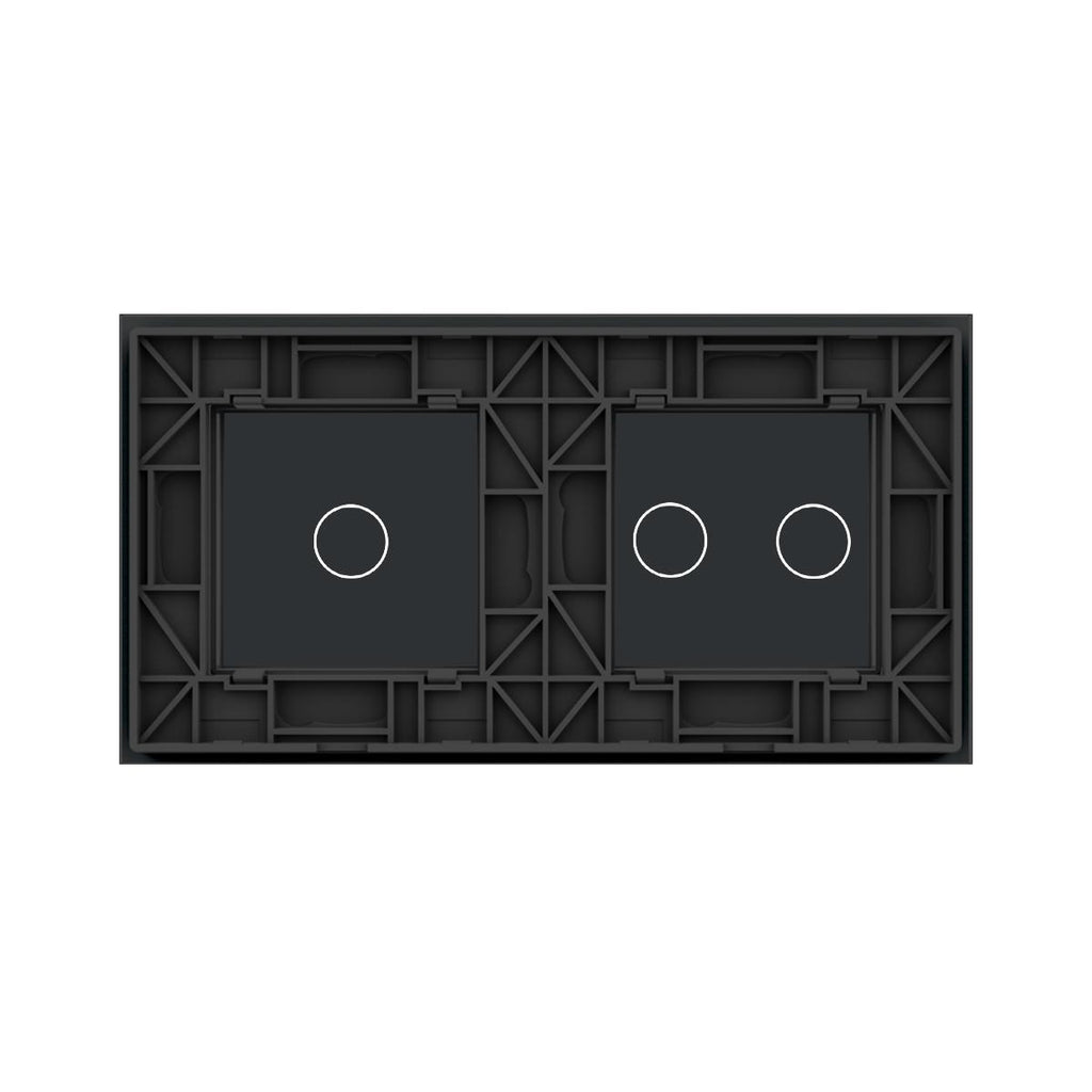 Cadre LIVOLO 2 buttons - Cadre en verre doré pour interrupteur tactile et module