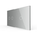 Cadre LIVOLO 2 buttons - Cadre en verre blanc pour interrupteurs tactiles