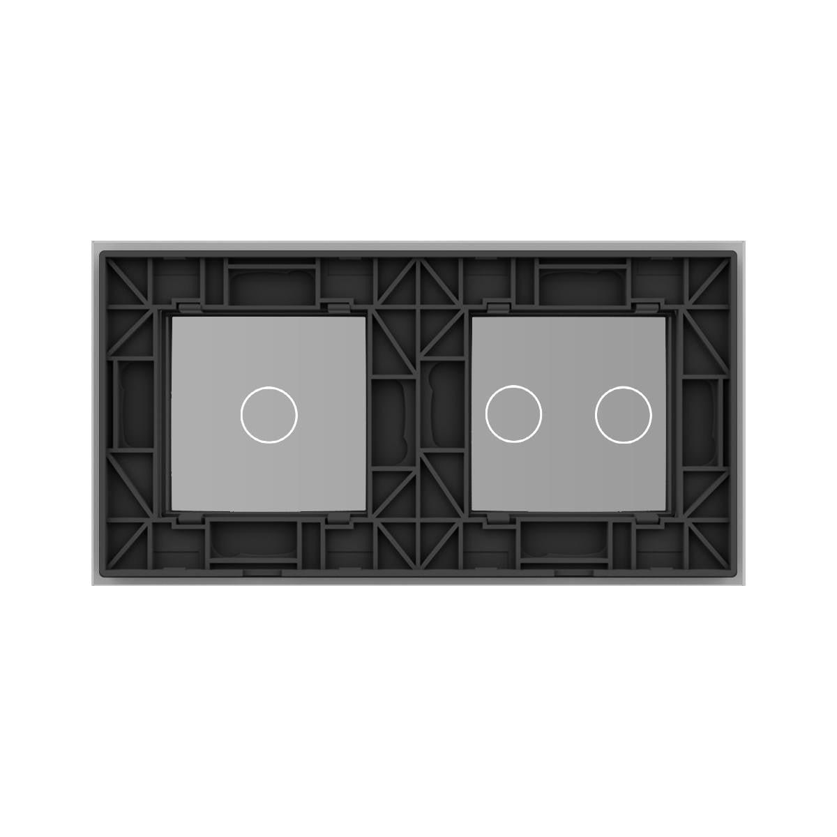 Cadre LIVOLO 2 buttons - Cadre en verre blanc pour interrupteurs tactiles