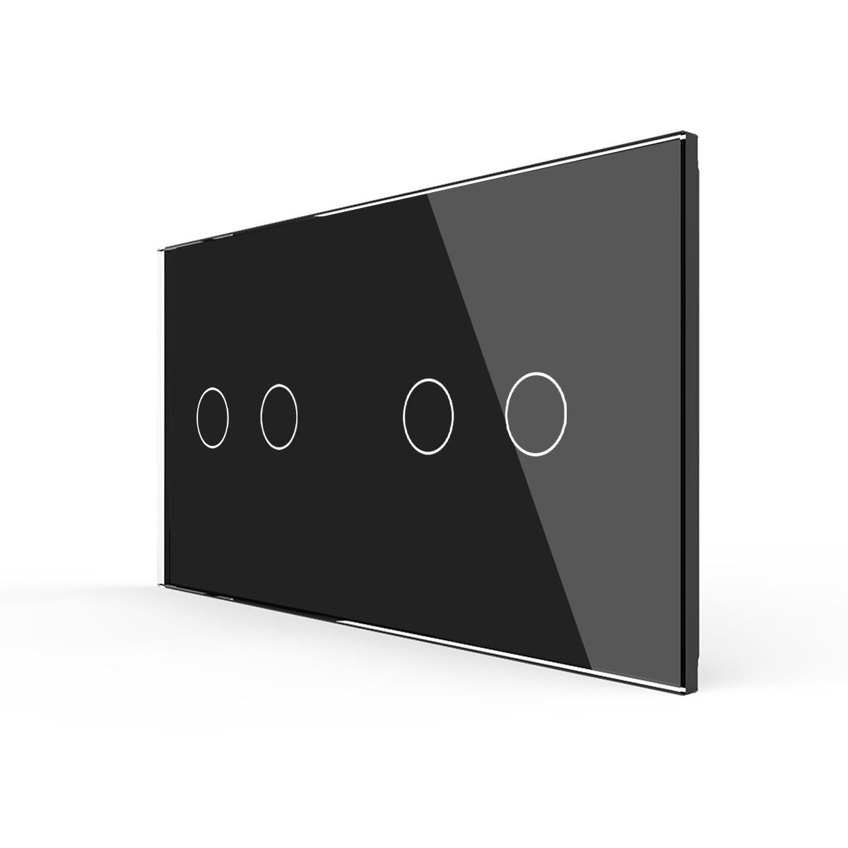 Cadre en verre 2-en-1 pour interrupteurs tactiles – LIVOLO VL-C7-C2-C2-12 (Noir)
