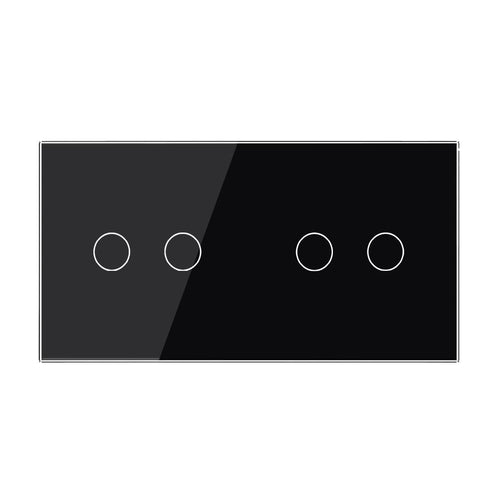 Cadre en verre 2-en-1 pour interrupteurs tactiles – LIVOLO VL-C7-C2-C2-12 (Noir)