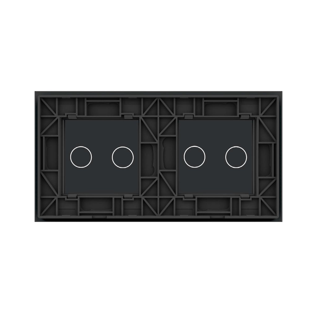 Cadre en verre 2-en-1 pour interrupteurs tactiles – LIVOLO VL-C7-C2-C2-12 (Noir)