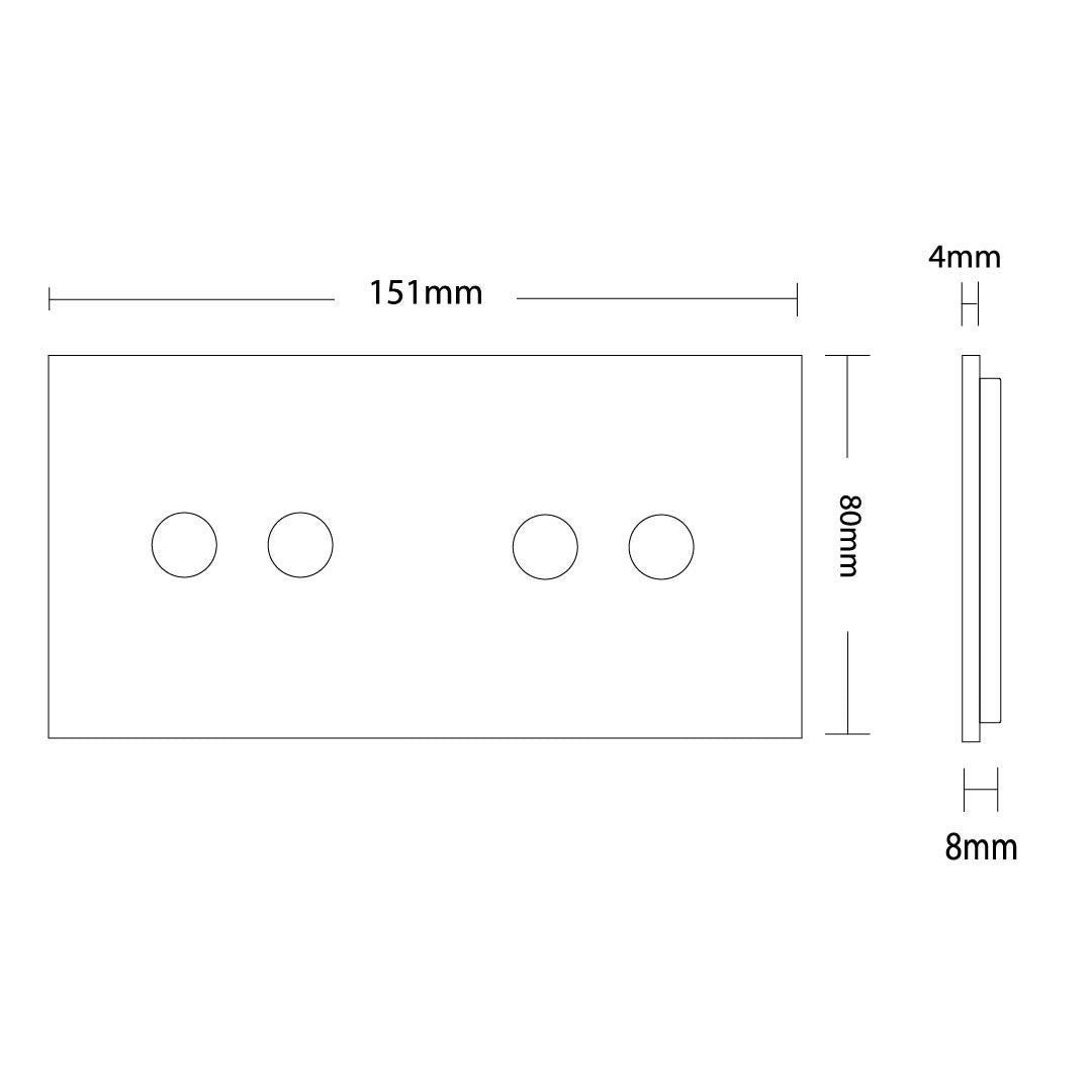 Cadre en verre 2-en-1 pour interrupteurs tactiles – LIVOLO VL-C7-C2-C2-12 (Noir)