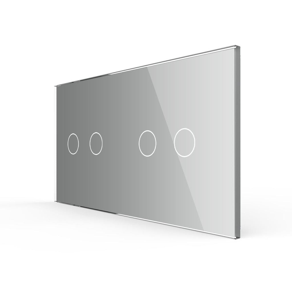 Cadre en verre 2-en-1 pour interrupteurs tactiles – LIVOLO VL-C7-C2-C2-15 (Gris)