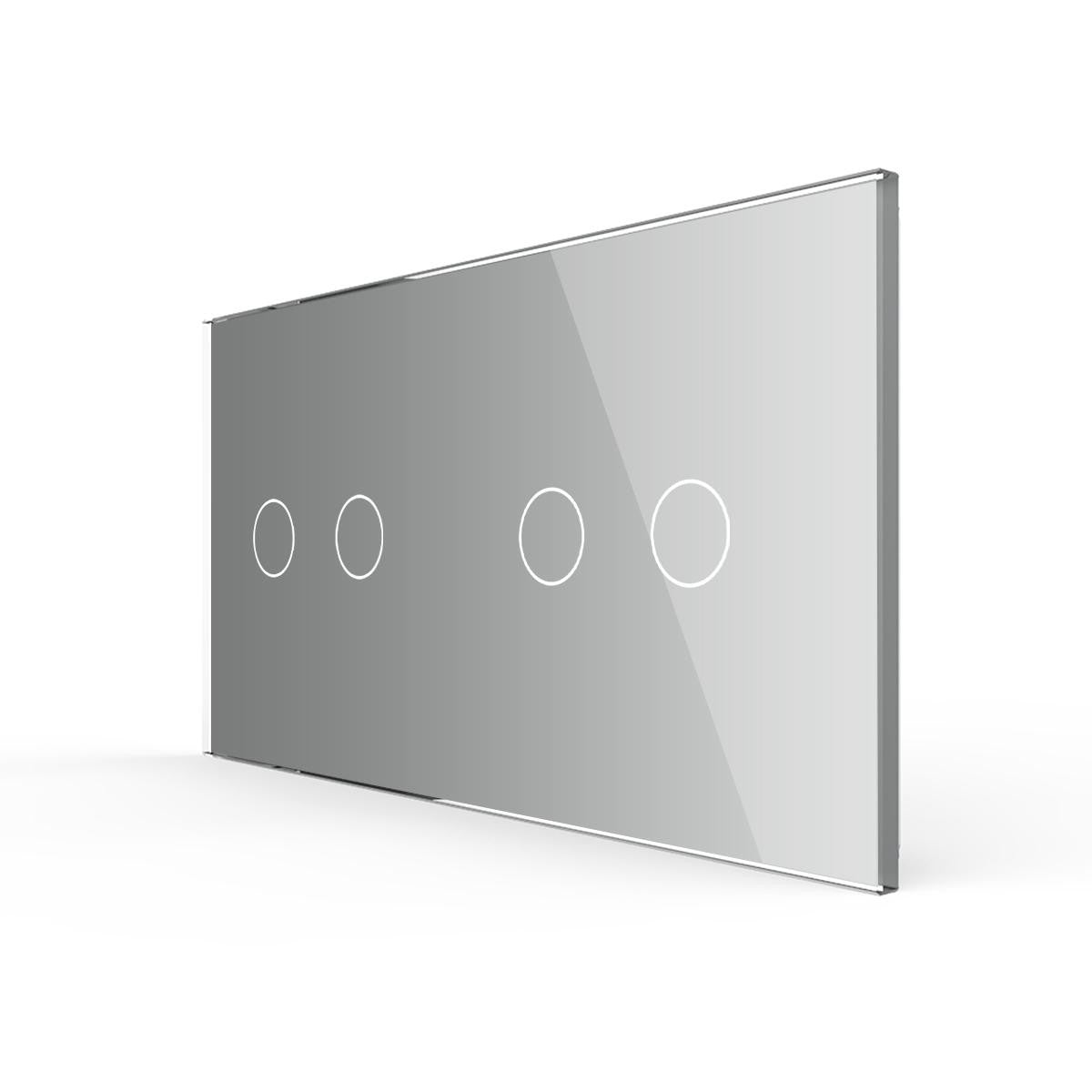Cadre en verre 2-en-1 pour interrupteurs tactiles – LIVOLO VL-C7-C2-C2-15 (Gris)