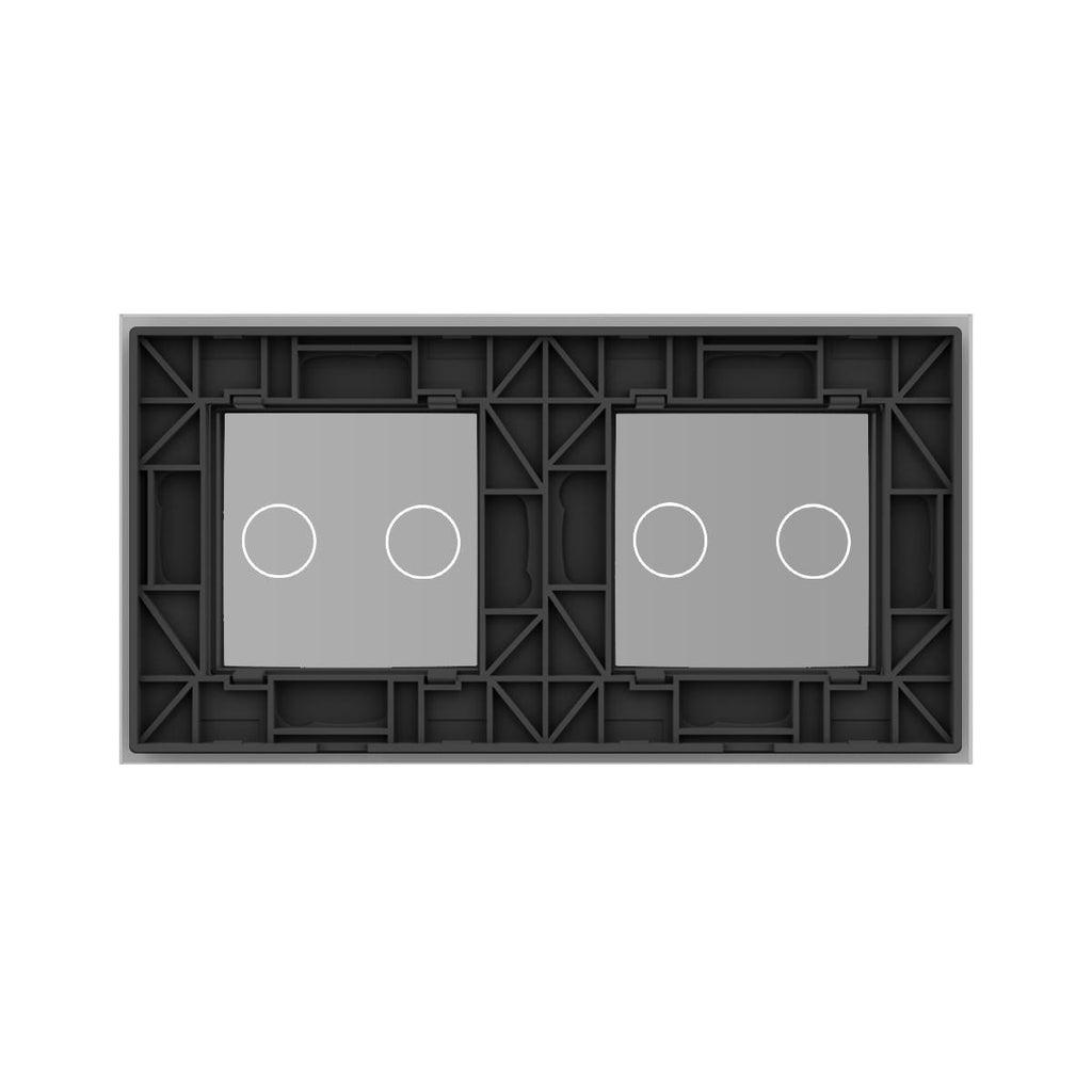 Cadre en verre 2-en-1 pour interrupteurs tactiles – LIVOLO VL-C7-C2-C2-15 (Gris)