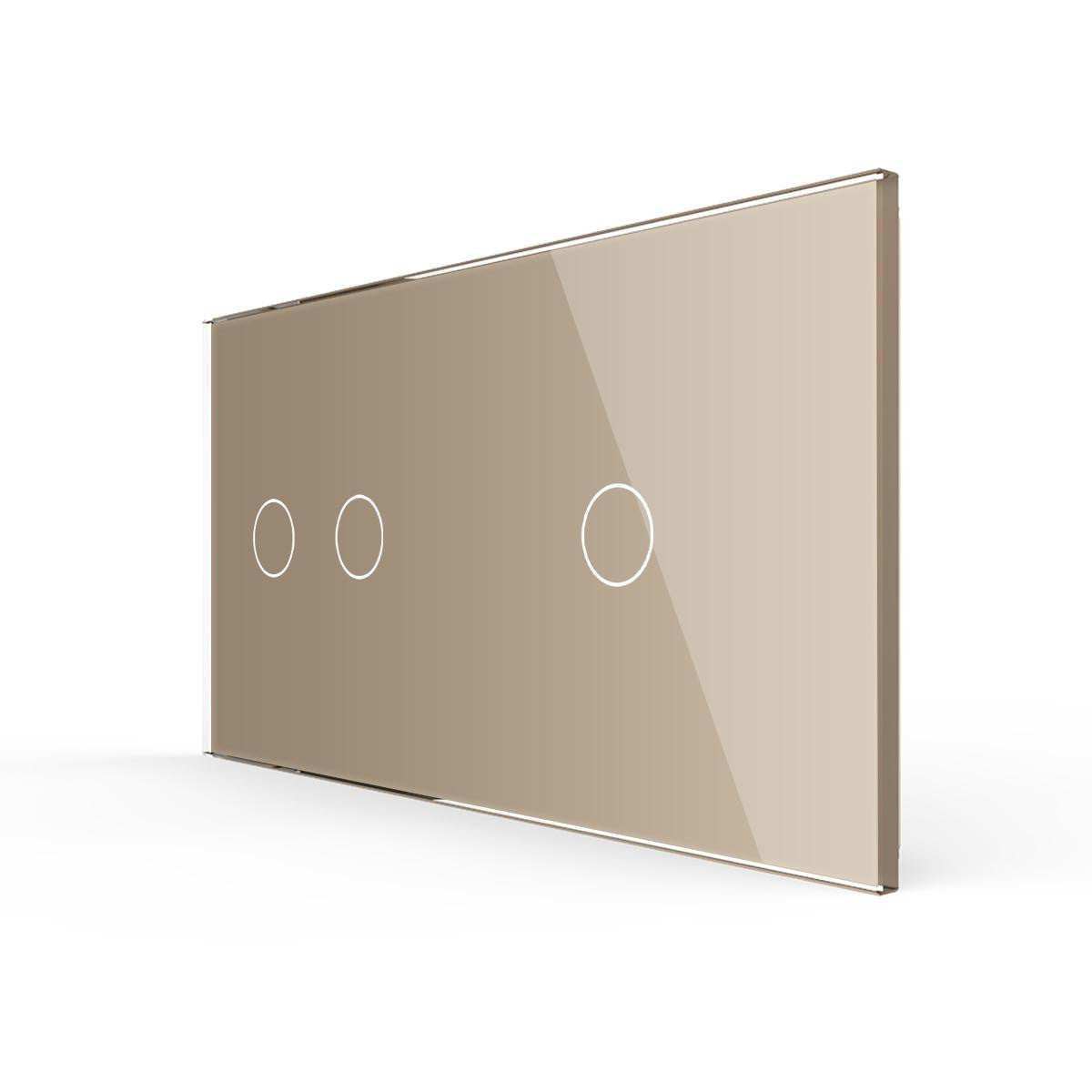 Cadre LIVOLO 2 buttons - Cadre en verre doré pour interrupteur tactile et module