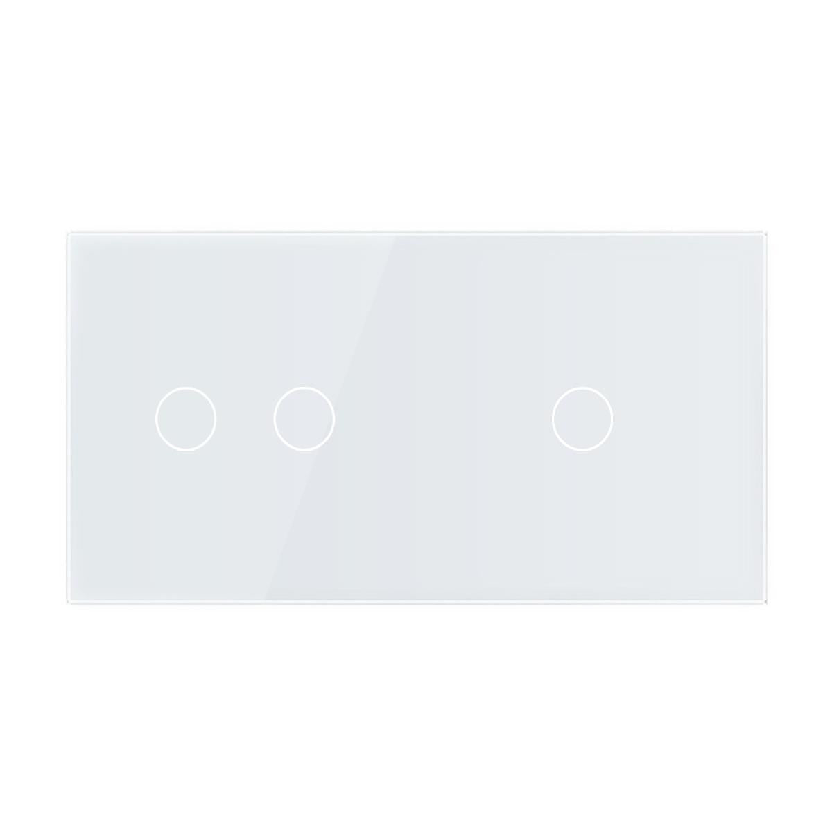 Cadre LIVOLO 2 buttons - Cadre en verre blanc pour interrupteurs tactiles