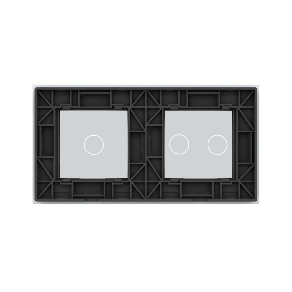 Cadre LIVOLO 2 buttons - Cadre en verre blanc pour interrupteurs tactiles
