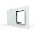 Plaque 2 Boutons et 1 Prise Livolo – Finition Blanc C7-C2/SR-11