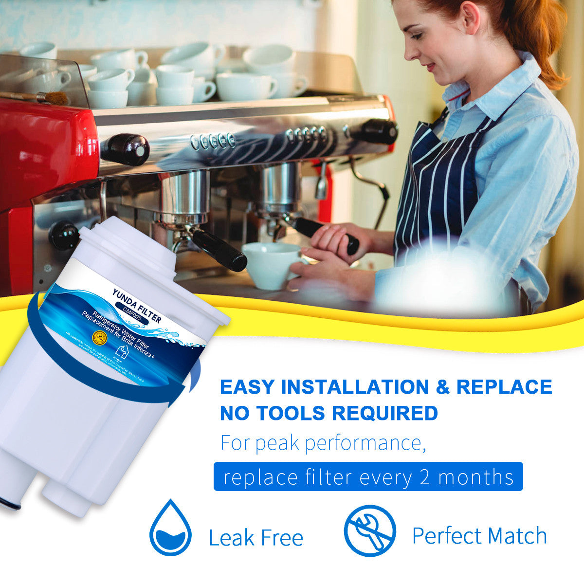 Filtre à Eau  CMF005 – Filtration Premium pour Philips Saeco CA6702/1 et Systèmes Brita Intenza Plus